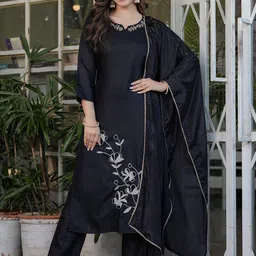 Happy Design Women Floral Embroidered Kurta with Trousers & Dupatta-image-94