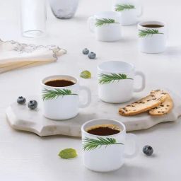 Larah by Borosil White Ceramic Tea & Coffee Mug - Set fo 6 100ml-image-52