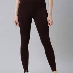 go colors! Go Colors Cotton Stretch Active Leggings For Women | Breathable, High Waist, Brown-picture-1