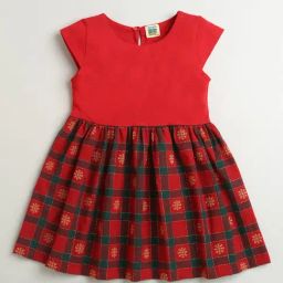 Zip Zap Zoop Girls Red Regular Fit Chequered Dress-image-88