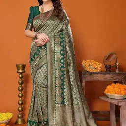 Moda Rapido Woven Design Pure Silk Zari Banarasi Saree-picture-19
