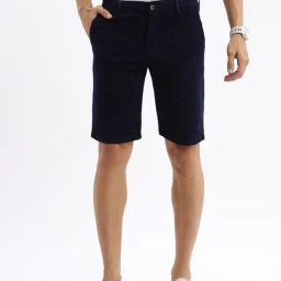 Showoff Navy Slim Fit Printed Shorts-picture-34