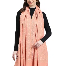 Monte Carlo Orange & White Printed Stole-picture-41