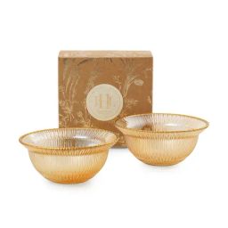 Pure Home and Living Solid Gold Glass Set of 2 Side Bowls-image-34