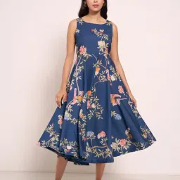 Akkriti By Pantaloons Blue Regular Fit Printed Dress-image-80