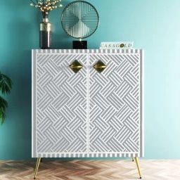 Casagold Grey Inlay Cabinet - Chevron-image-56