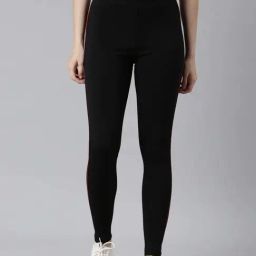 go colors! Go Colors Cotton Stretch Active Leggings For Women | Breathable, High Waist, Black-picture-20