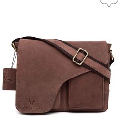 WildHorn Men Brown Genuine Leather Messenger Bag-image-118