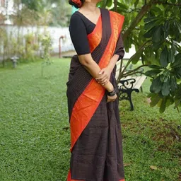 Visit Wear Checked Woven Design Zari Pure Silk Banarasi Saree-image-37