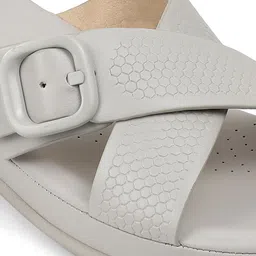 PEPPER Women Textured Casual Open Toe Flats with Buckles image 5
