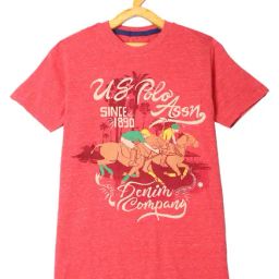 U.S. Polo Assn. Kids Medium Red Printed T-Shirt-image-25