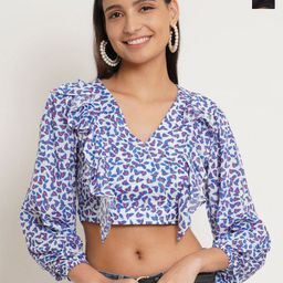 IX IMPRESSION Women Pack of 2 Animal Printed Blouson Crop Top-image-38