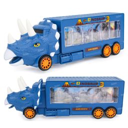 Fiddlerz Dinosaur Truck Toys for Kids Screen Show Dino World Toy Truck with 360 Degree Rotation, Light and Sound Vehicle Toy - Blue-18