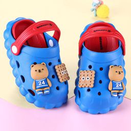 Cute Walk by Babyhug Clogs with Backstrap Bear Applique - Blue-image-65