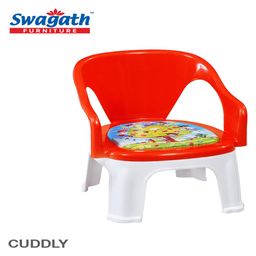 Swagath furniture Comfortable Kids Plastic Chair With Armrest (Finish color- Red, Pre-assembled )-22