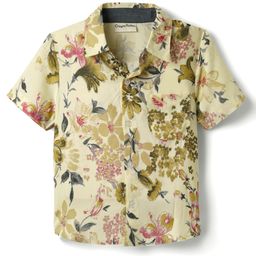 CrayonFlakes Rayon Woven Half Sleeves Floral Printed Shirt - Yellow-picture-7