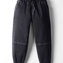 Olio Kids Denim Woven Full Length Solid Jeans - Light Grey-image-75