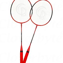 CLOVERBYTE Premium 2 Badminton Rackets With 6 Nylon Shuttles - May Vary In Colour image 2