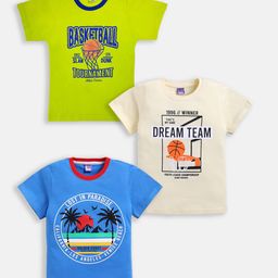 Here&Now X Game Begins Boys Sports Assorted Printed Set of 3 T-shirts-image-74