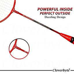 CLOVERBYTE Premium 2 Badminton Rackets With 6 Nylon Shuttles - May Vary In Colour image 3