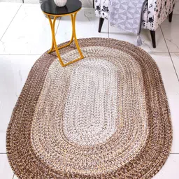 Saral Home Brown Geometric Anti-Skid Polyester Carpet-9