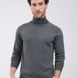 Monte Carlo Men Solid Woollen Turtle Neck Full Sleeve Pullover-picture-12