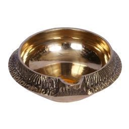 Exotic India Gold Toned 2 Pieces Brass Kubera Vilakkus-image-56