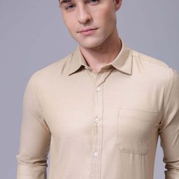 Luxe by TIGC Men Slim Fit Cutaway Collar Solid Formal Shirt-image-93