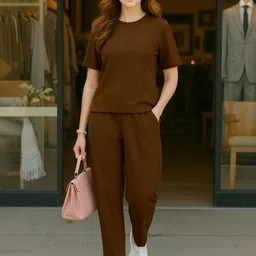 Mast & Harbour Round Neck T shirt & Trousers-picture-45