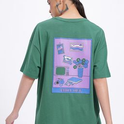 glitchez Chill Graphics Oversized Longline T-shirt-image-41