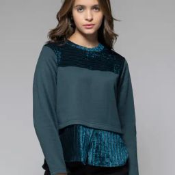 SHAYE Green Polyester Regular fit Sweatshirts-image-97
