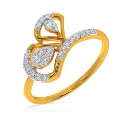 Kisna Diamond & Gold Jewellery Morgan 14k (585) Diamond & Gold Ring For Women-picture-29