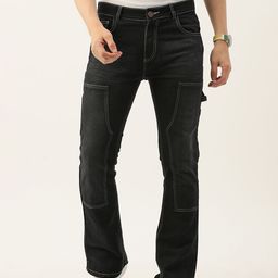 PARIS HAMILTON Men Bootcut Fit Carpenter Style Bellbottom Faded Stretchable Denim Jeans-picture-7