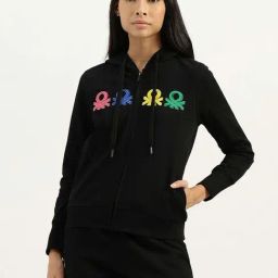 United Colors of Benetton Black Logo Print Sweatshirt-image-55