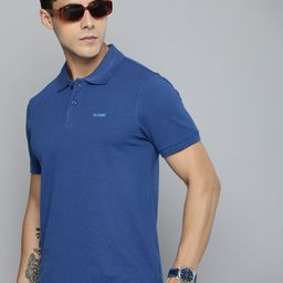 R.Code by The Roadster Life Co. Men Solid Polo Collar T-shirt-image-98