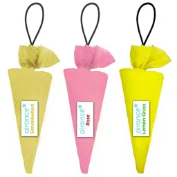 Airance 60 g Each Sandalwood, Rose & Lemongrass Fragrance Hanging Camphor Cone Car Air Freshener Combo (Pack of 3)-image-119