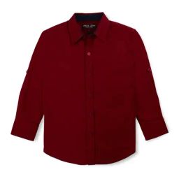 Gini & Jony Kids Red Cotton Regular Fit Full Sleeves Shirt-image-87