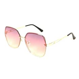 Voyage Pink Oversize Irregular UV Protection Sunglasses for Women-image-16