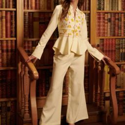Cin Cin White Audace Party Edit Agnise Jacket With Pant-image-47