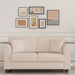 Febonic Camel Beige Neem Wood Numonk 2 Seater Sofa-image-84