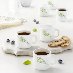 Larah by Borosil White Ceramic Tea & Coffee Mug - Set fo 6 100ml-image-51