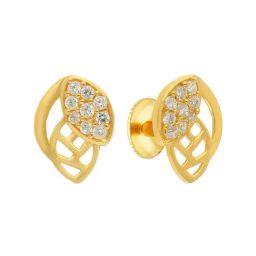 Malabar Gold and Diamonds Leaf 22k Gold Earrings for Women-image-41