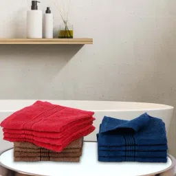 LORENA 100% Cotton Super-Soft Terry Towels -12pc Face Towel (d`ross) solid-multi-image-84