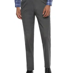 Van Heusen Grey Regular Fit Flat Front Trousers-image-71