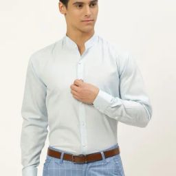 Sojanya Blue Cotton Regular Fit Shirt-image-82