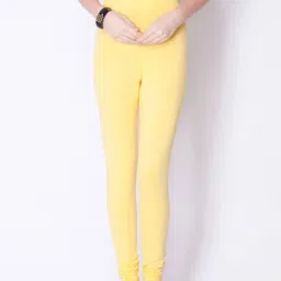 Dollar Missy Lemon Yellow Cotton Leggings-picture-16