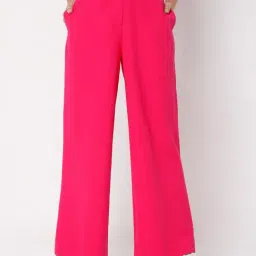 Vero Moda Fuchsia Regular Fit Flat Front Trousers-image-40