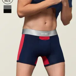 XYXX Red & Navy Slim Fit Trunk (Pack Of 2)-image-86