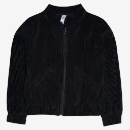 Kiddopanti Kids Black Solid Full Sleeves Bomber Jacket-image-51