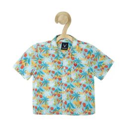 allen solly junior Allen Solly Kids Blue Floral Print Shirt-picture-15